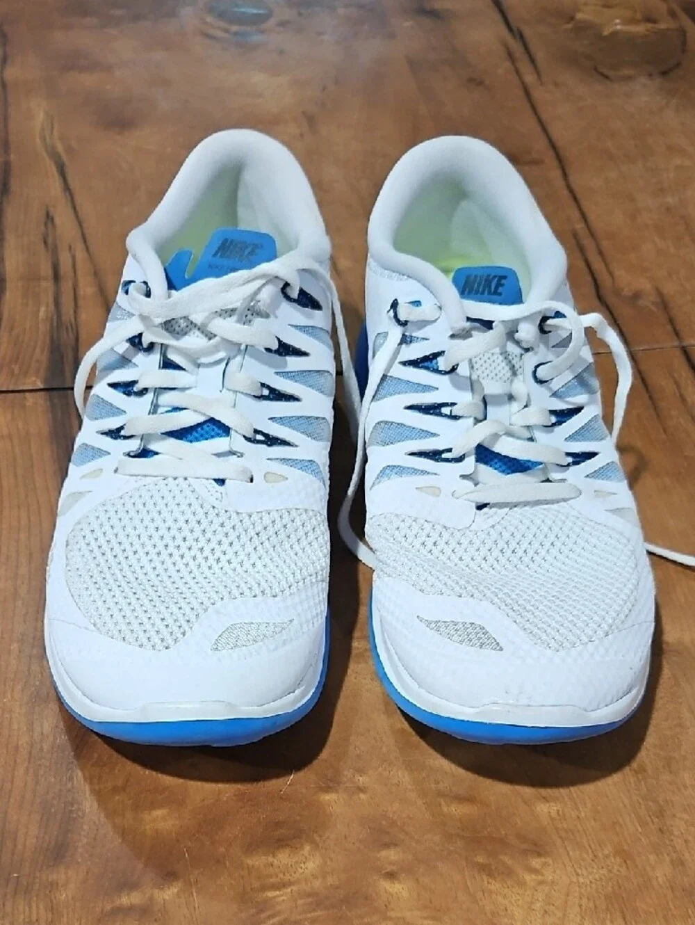 Nike Free Run 5.0 White and Blue Men's Running Training Sneakers Size 10 Clean